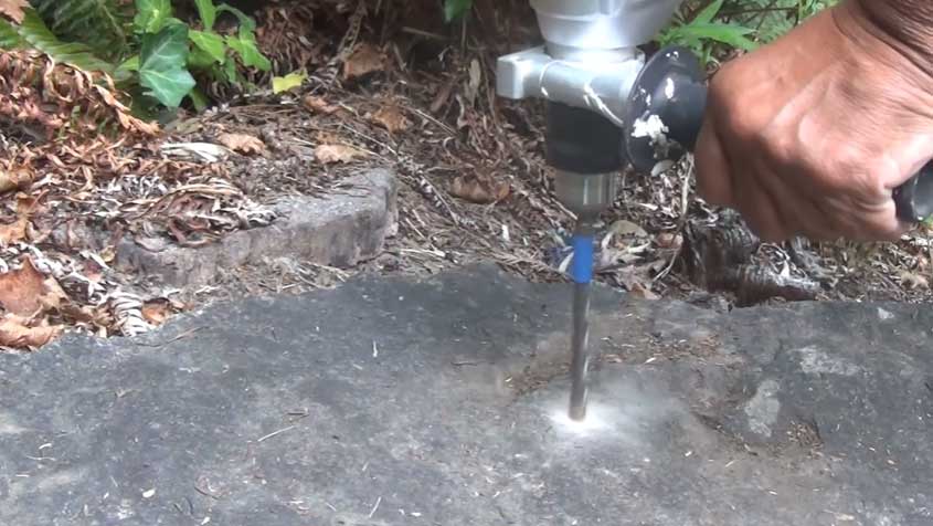 how to drill a hole in a large rock